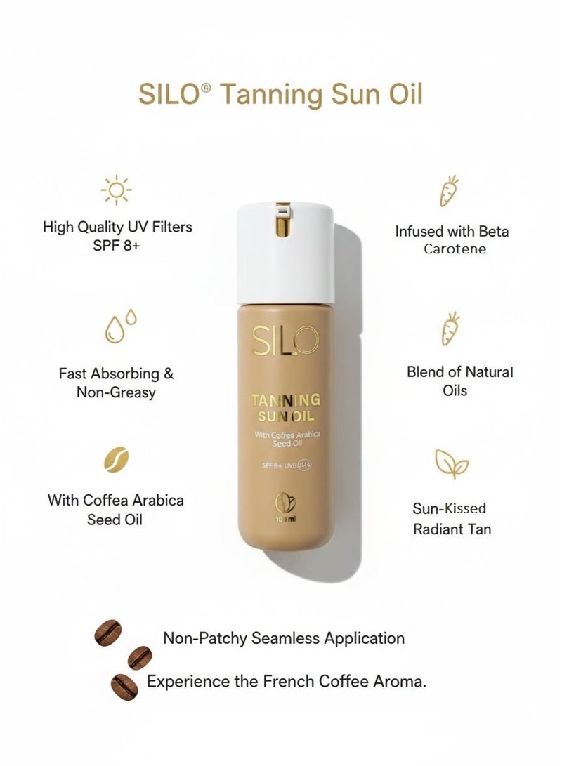 SILO tanning oil SPF 8, 100 ml, Coffee seed oil - Image 3